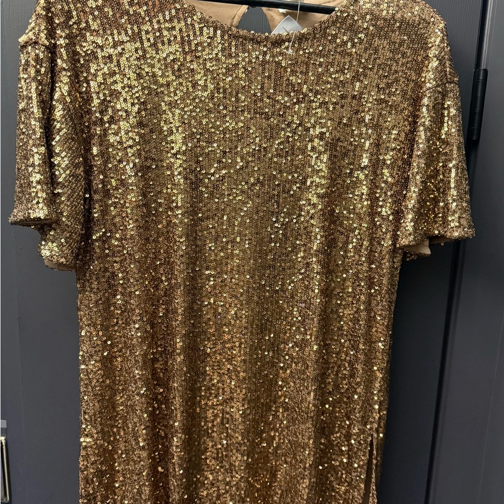 💰SALE NWT Spence Gold Sequin Tunic